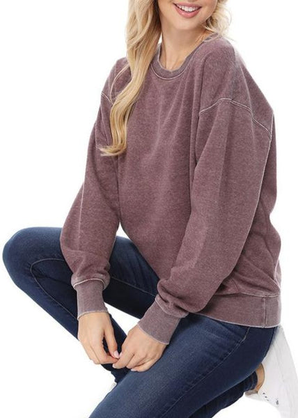 Cozy Mineral Washed Sweatshirt ~ 3 colors