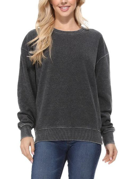 Cozy Mineral Washed Sweatshirt ~ 3 colors