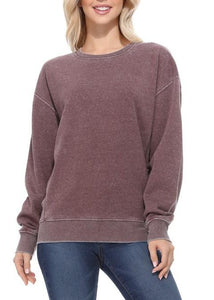 Cozy Mineral Washed Sweatshirt ~ 3 colors