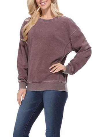 Cozy Mineral Washed Sweatshirt ~ 3 colors