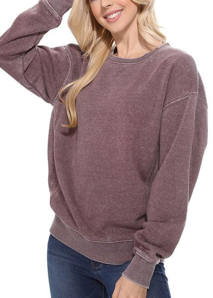 Cozy Mineral Washed Sweatshirt ~ 3 colors