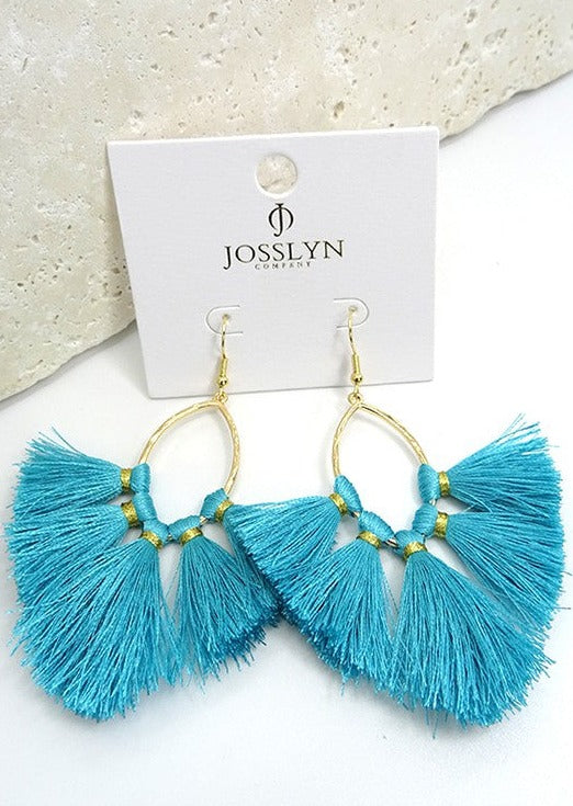 Turquoise Blue Tassel Earrings