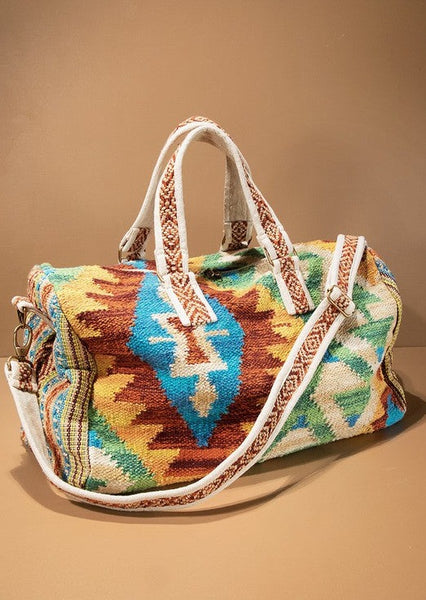 Aztec Print Duffle Tote Bag