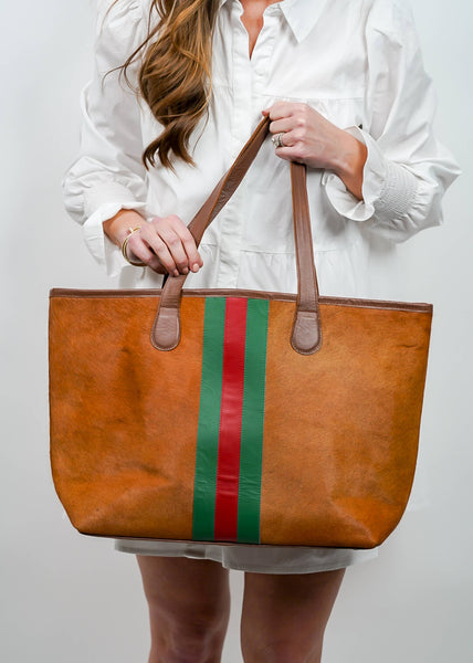 Parker & Hyde Tan Stripe Tote