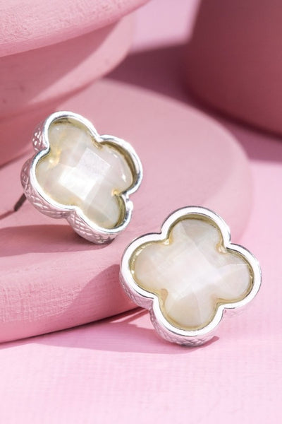 Clover Stud Earrings ~ Available in 3 Colors