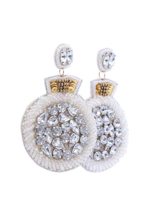 Festive Sparkling Jeweled Ornament Earrings