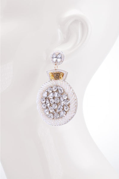 Festive Sparkling Jeweled Ornament Earrings