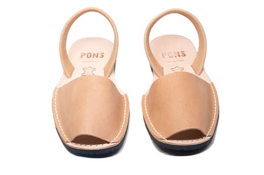 Pons Classic Women Leather Sandals in Tan