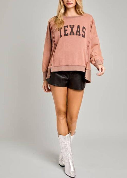 Texas Long Sleeve Drop Shoulder Sweatshirt