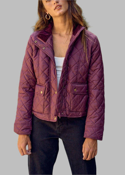 Perfectly Quilted Jacket in Maroon