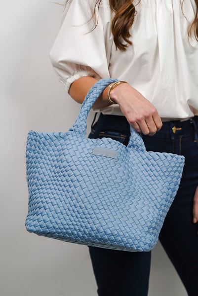 Baby Blue Woven Tote by Parker & Hyde