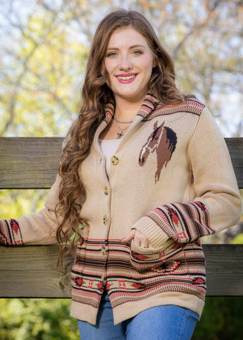 Saddle Up Horse Cardigan Sweater