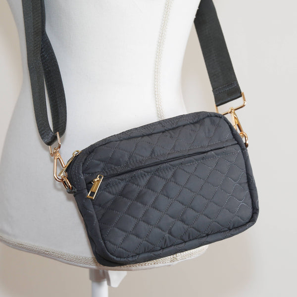 Sophie Quilted Crossbody Bag Black