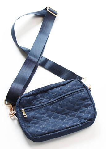 Sophie Quilted Crossbody Bag Navy