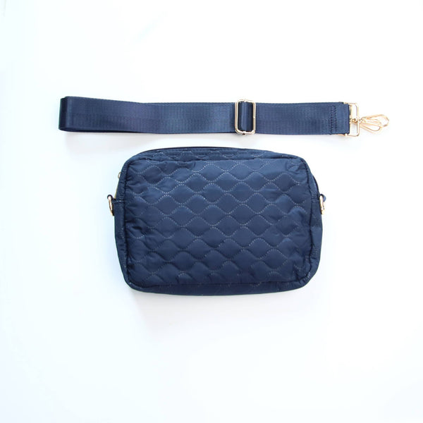 Sophie Quilted Crossbody Bag Navy