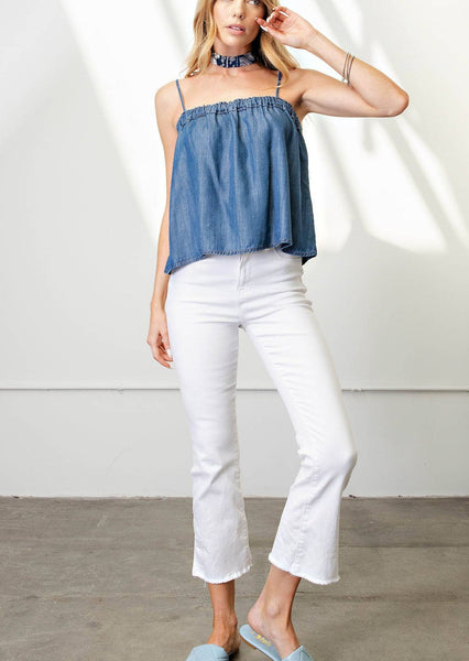 Chambray Washed Lightweight Top