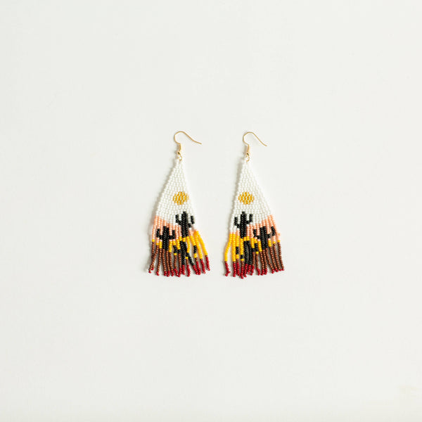 Beaded Cacti Dangle Earrings