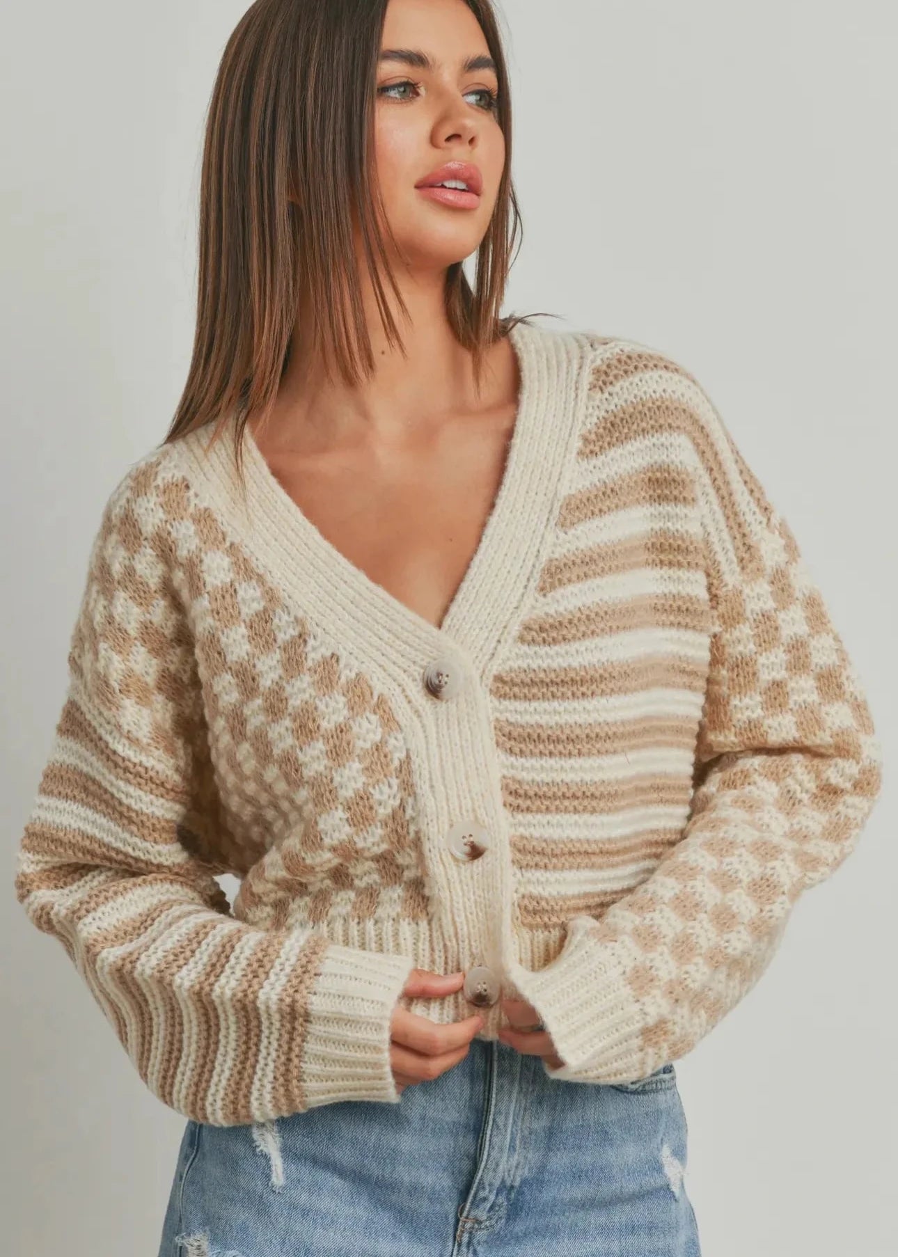 Check Mate Cardigan Sweater