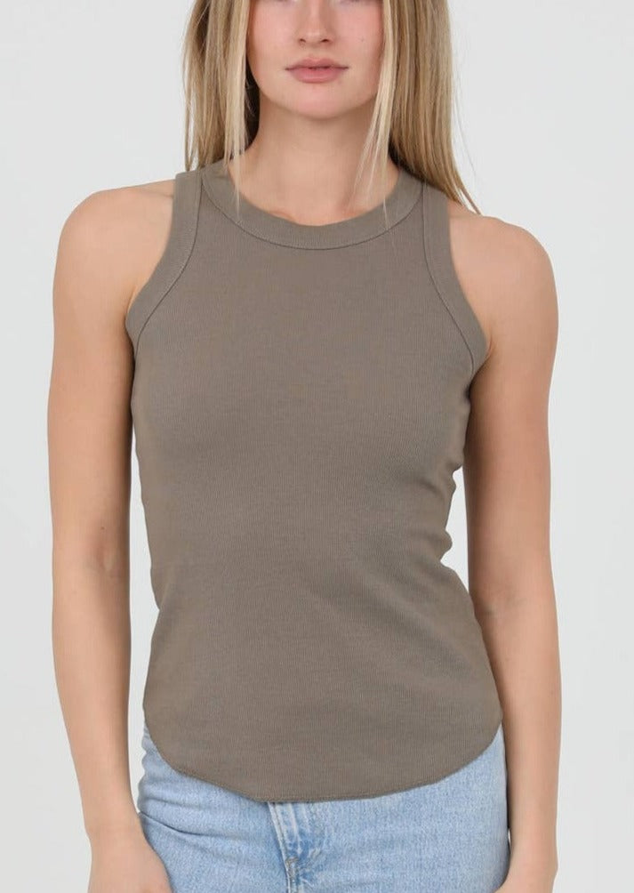 Ribbed Knit Tank With Rounded Hem~ FINAL SALE