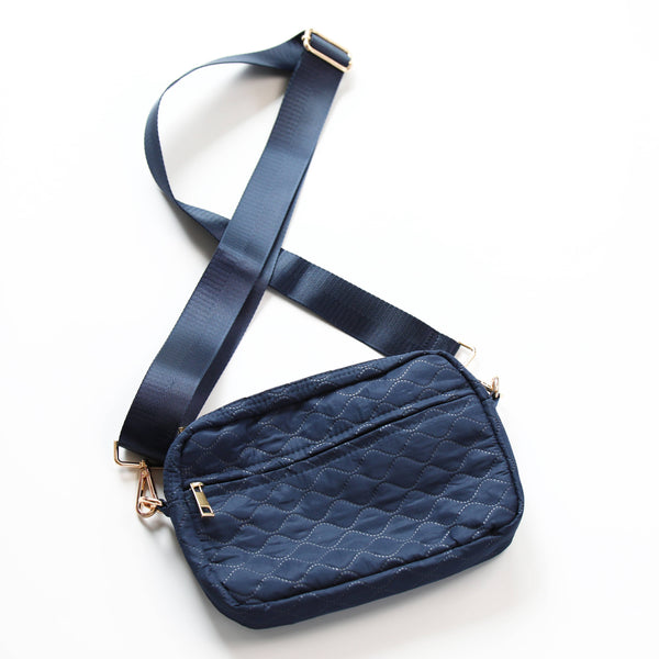 Sophie Quilted Crossbody Bag Navy