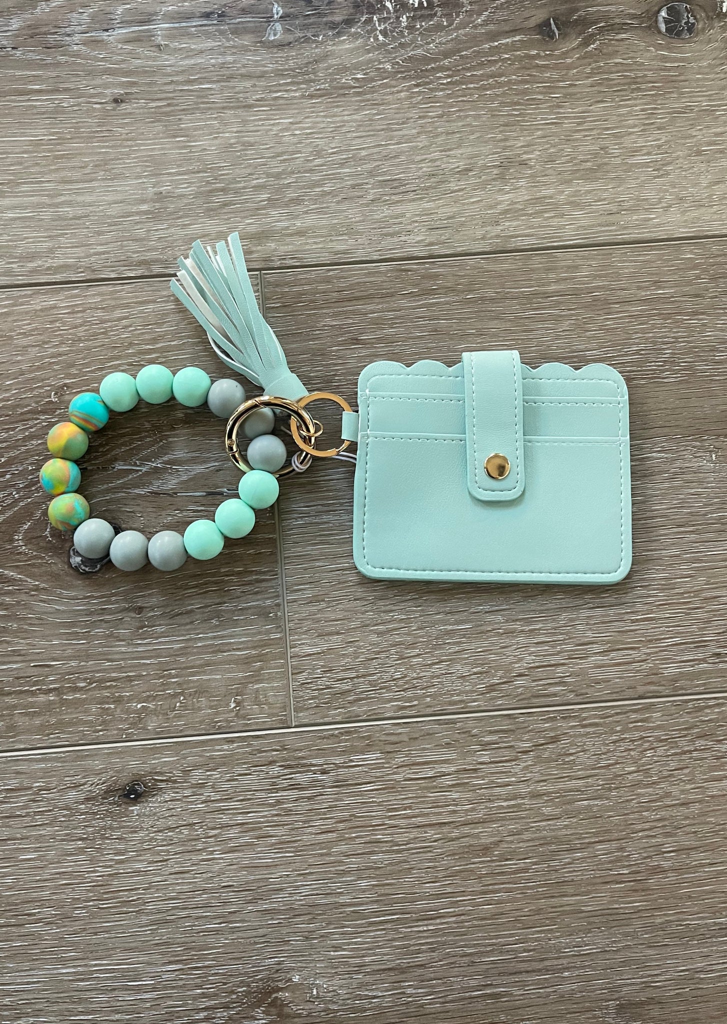 Colorful Wallet Wristlet Silicone Bead Tassel Keychains