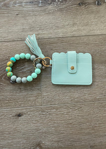 Colorful Wallet Wristlet Silicone Bead Tassel Keychains