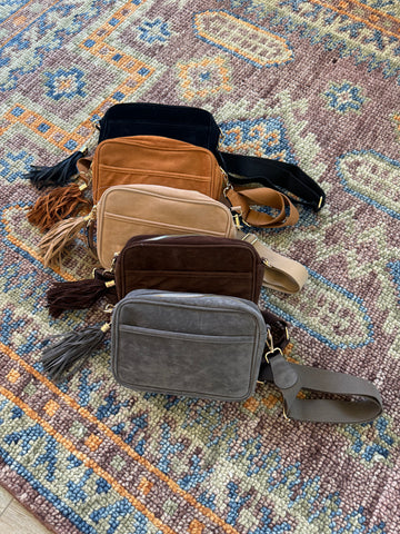 Vegan Suede Crossbody Bags