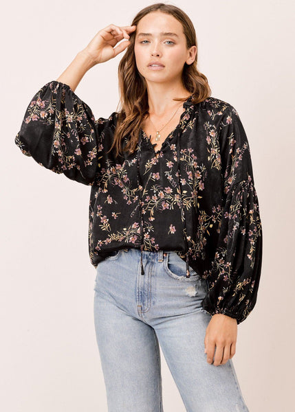 Boho Floral Long Sleeve Blouse ~ FINAL SALE