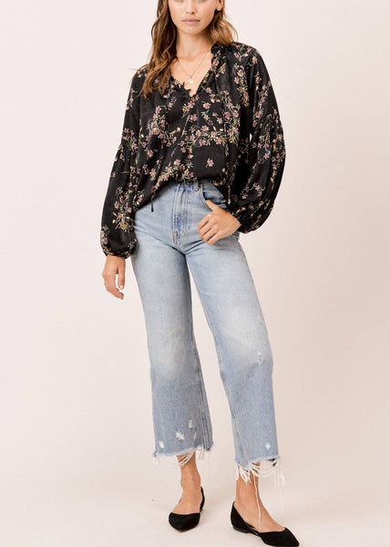 Boho Floral Long Sleeve Blouse ~ FINAL SALE