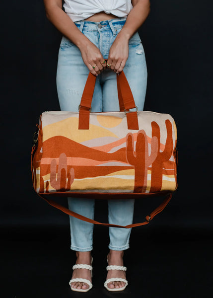 Southwestern Desert Scene Cactus Duffle Bag