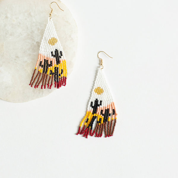 Beaded Cacti Dangle Earrings