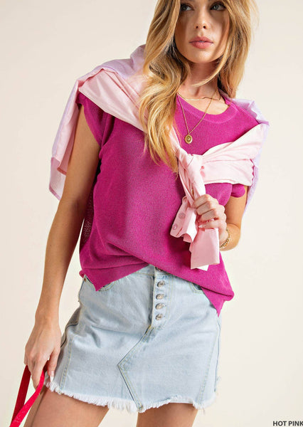 Chelsea Hot Pink Knit Top