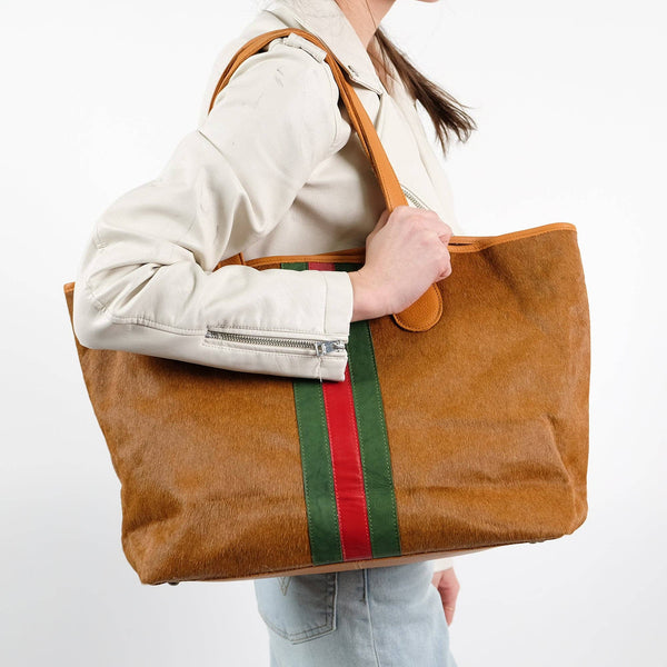 Parker & Hyde Tan Stripe Tote