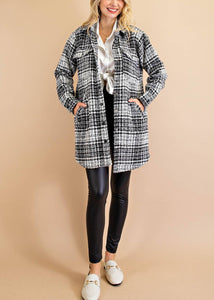 Textured Plaid Jacket in Black