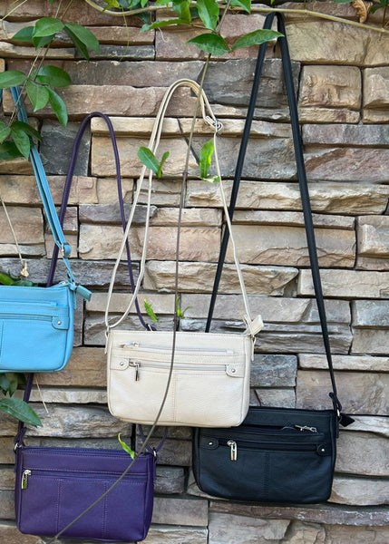 Perfect Size Leather Crossbody Bag with Multi Pockets