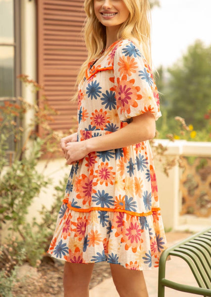 Sunny Daze Floral Puff Sleeve Dress