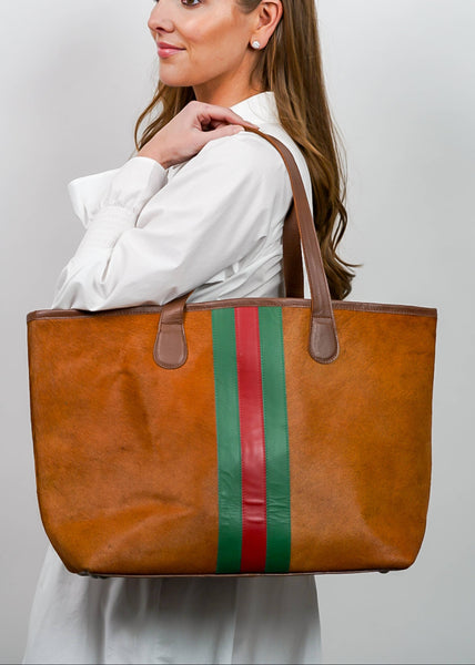 Parker & Hyde Tan Stripe Tote