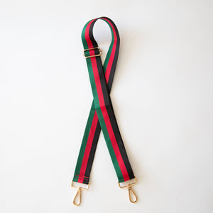 Designer Inspired Adjustable Bag Strap ~ Black, Red and Green