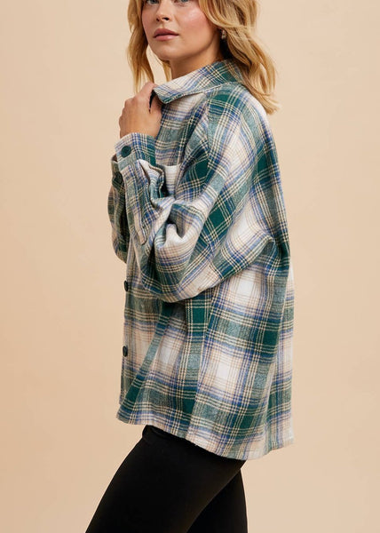 Soft Brushed Plaid Oversized Shacket