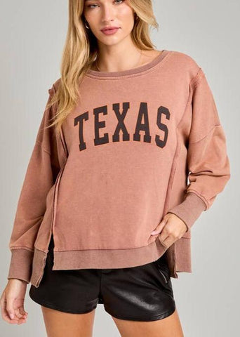 Texas Long Sleeve Drop Shoulder Sweatshirt