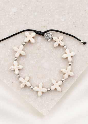 Grounded In Faith Bracelet~ White/Silver