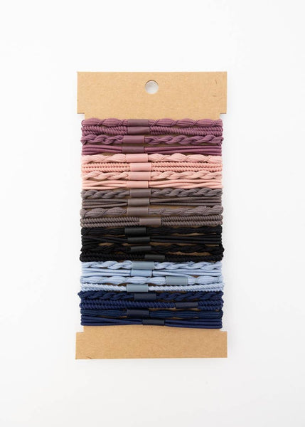 Solid Hues Twisted Stackable Hair Tie Bracelet Set 🥰: Multi-Colored