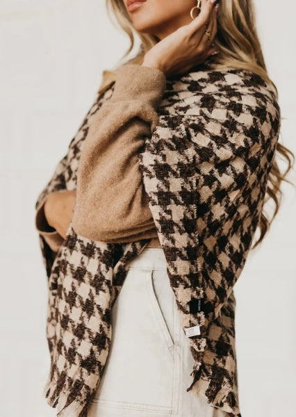 Hayley Houndstooth Shawl/Poncho