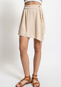 Linen Fray Hem Skort~ FINAL SALE