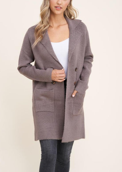 Mocha Open Front Cardigan Sweater Coat