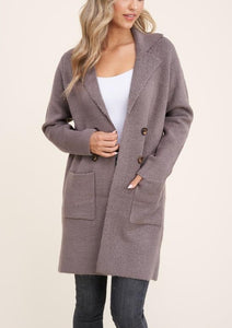 Mocha Open Front Cardigan Sweater Coat