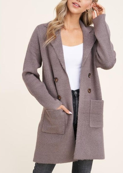 Mocha Open Front Cardigan Sweater Coat